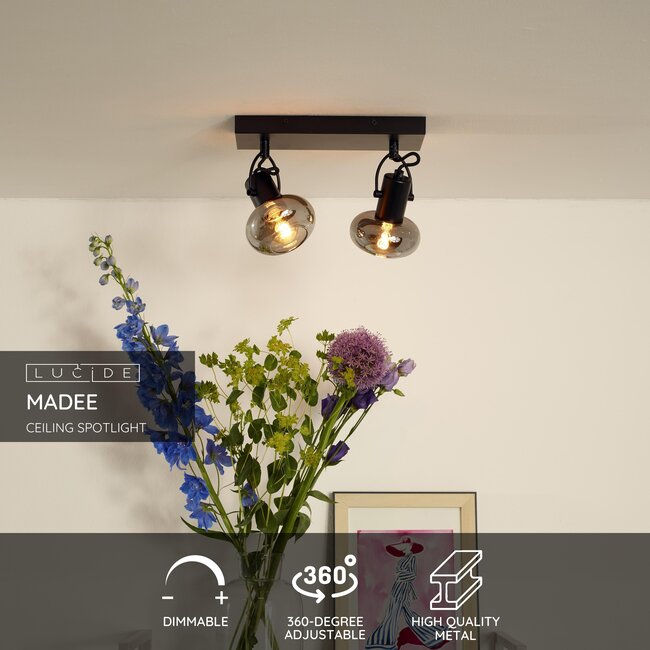 MADEE - Plafondspot - 2xE14 - Zwart - 17993/02/30