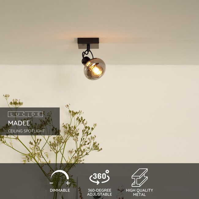 MADEE - Ceiling spotlight - 1xE14 - Black - 17993/01/30