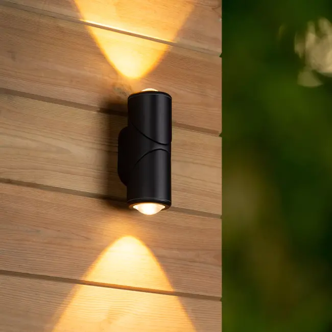 ERIN - Wandspot / Wandlamp Binnen/Buiten - LED - 2x5W 2700K - IP65 - Zwart - 15820/10/30