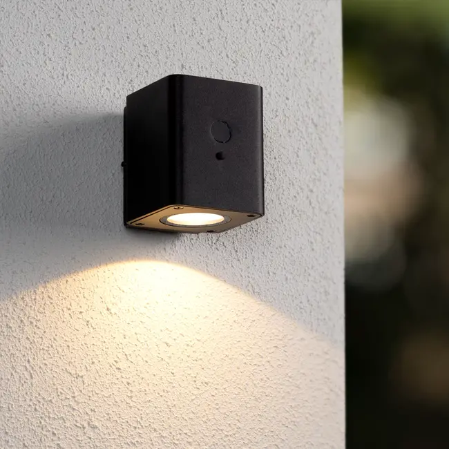 RAMIN - Wall lamp - Solar energy - LED Dimb. - 1x1W 2850K/3150K - IP54 - Day/night sensor - Black - 15818/01/30
