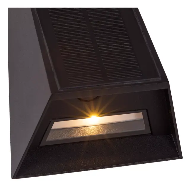 LUTON - Wandlamp - Zonne-energie - LED Dimb. - 1x1W 2850K/3150K - IP54 - Dag/nacht sensor - Zwart - 15815/01/30