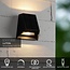 LUTON - Wandlamp - Zonne-energie - LED Dimb. - 1x1W 2850K/3150K - IP54 - Dag/nacht sensor - Zwart - 15815/01/30