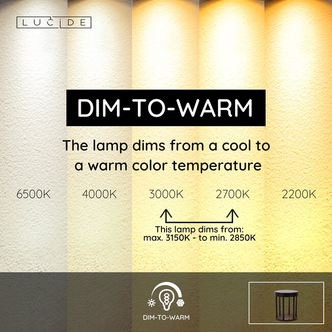 JACKSON - Pedestal lamp - Solar energy - Ø 16 cm - LED Dim to warm - 1x2W 2850K/3150K - IP54 - Day/night sensor - Black - 15811/02/30