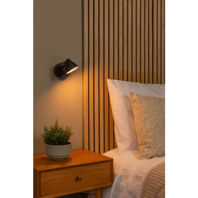 MILNE - Wandlamp - LED Dimb. - 1x8W 2700K - Zwart - 44216/08/30