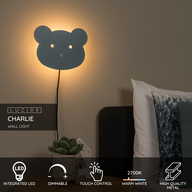 CHARLIE - Applique Chambre d'enfant - LED Dimb. - 1x7W 2700K - Bleu - 44204/08/35
