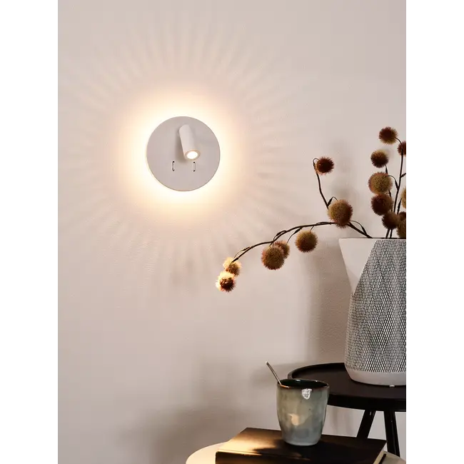 BENTJER - Bedside lamp / Wall lamp - Ø 14 cm - LED - 3000K - White - 79201/09/31