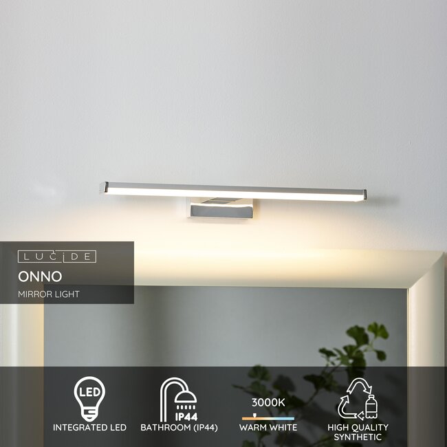 ONNO - Spiegellamp Badkamer - LED - 1x8W 3000K - IP44 - Mat chroom - 79297/08/12