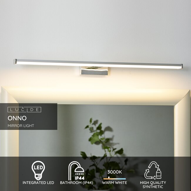 ONNO - Spiegellamp Badkamer - LED - 1x11W 3000K - IP44 - Mat chroom - 79297/12/12