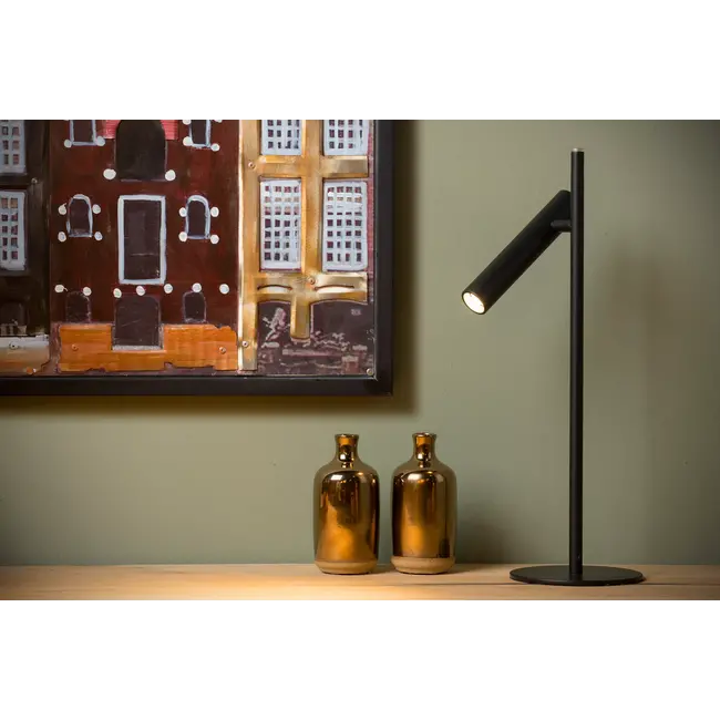 PHILON - Lampe de bureau - Ø 13 cm - LED Dimb. - 1x4,5W 3000K - Noir - 79581/05/30