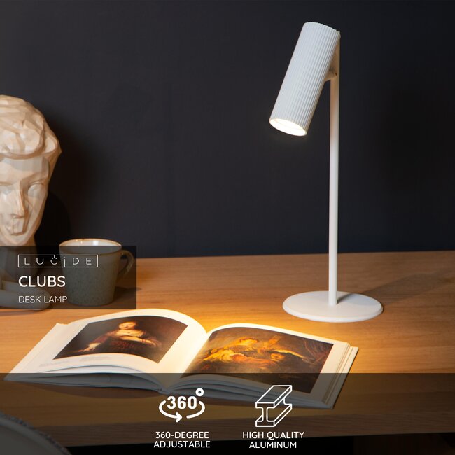 CLUBS - Lampe de bureau - 1xGU10 - Blanc - 09539/01/31
