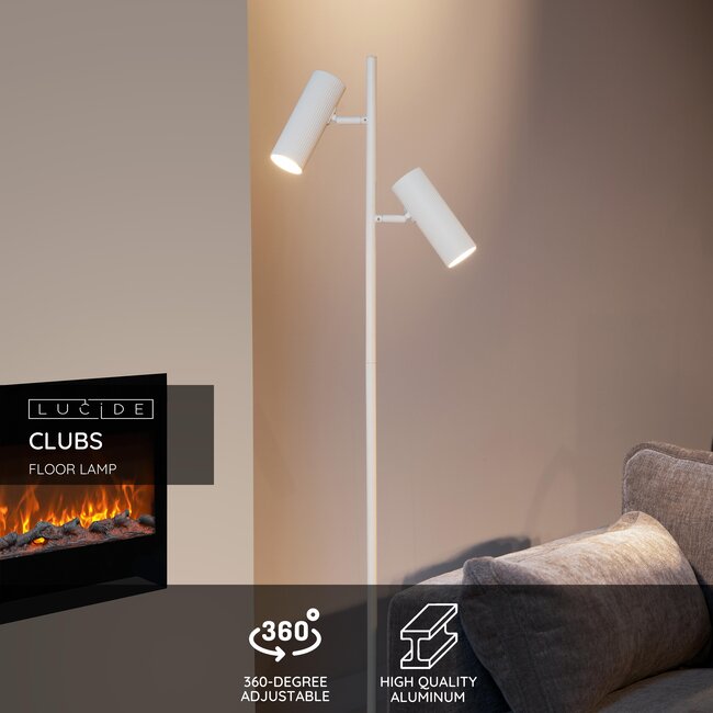 CLUBS - Vloerlamp - 2xGU10 - Wit - 09739/02/31