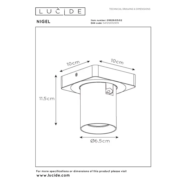 NIGEL - Ceiling spotlight - LED Dim to warm - GU10 - 1x5W 2200K/3000K - Matt Gold / Brass - 09929/05/02