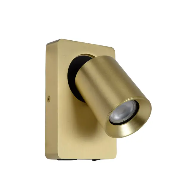 NIGEL - Bedlamp / Wandlamp - LED Dim to warm - GU10 - 1x5W 2200K/3000K - Met USB oplaadpunt - Mat Goud / Messing - 09929/06/02