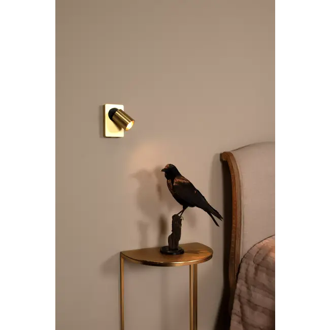 NIGEL - Bedside lamp / Wall lamp - LED Dim to warm - GU10 - 1x5W 2200K/3000K - With USB charging point - Matt Gold / Brass - 09929/06/02