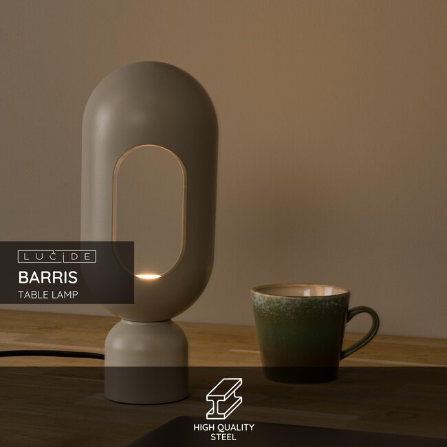 BARRIS - Lampe de table - 1xE27 - Taupe - 05549/01/41