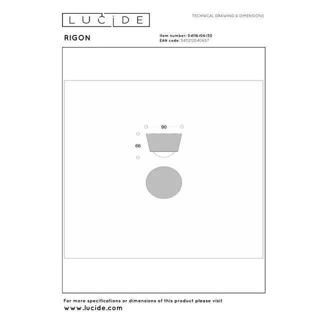 RIGON - Plafonnier - Ø 9 cm - LED - 1x6W 3000K - Noir - 04116/06/30