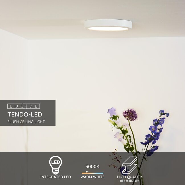 TENDO-LED - Plafonnier - Ø 22 cm - LED - 1x18W 3000K - Blanc - 07105/18/31