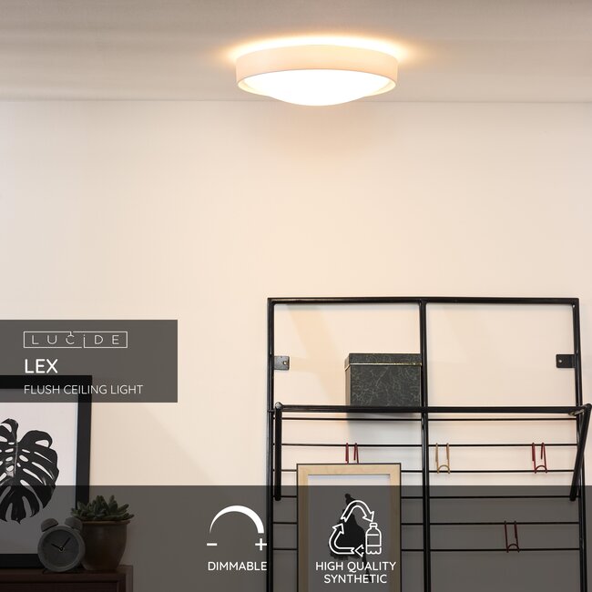 LEX - Plafonnière - Ø 33 cm - 2xE27 - Wit - 08109/02/31