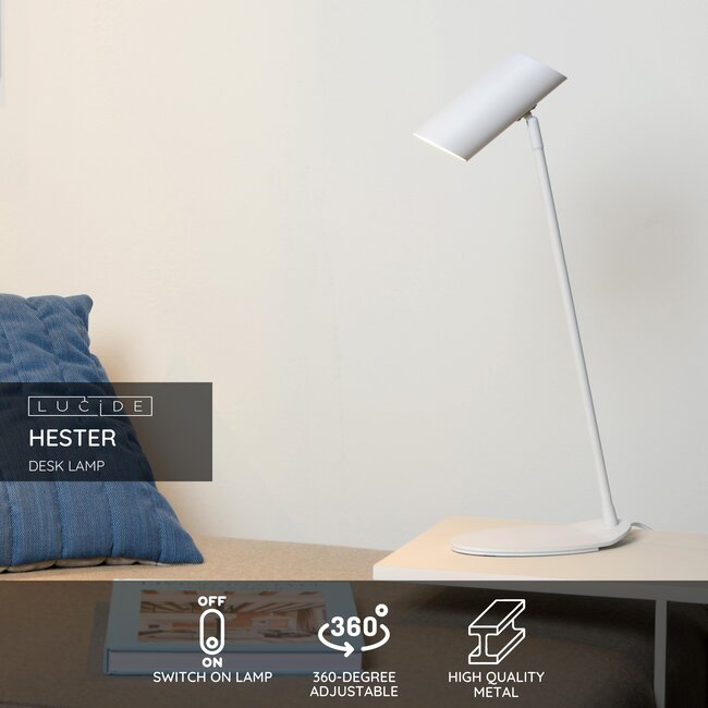 HESTER - Lampe de bureau - 1xGU10 - Blanc - 19600/01/31