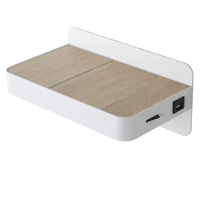 ATKIN - Bedlamp / Wandlamp - LED - 1x6W 3000K - Met USB oplaadpunt - Wit - 77280/05/31