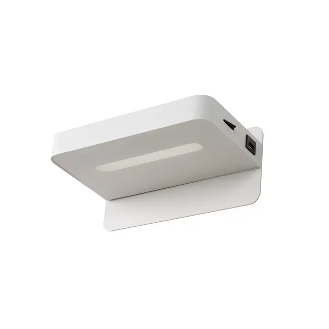 ATKIN - Bedside lamp / Wall lamp - LED - 1x6W 3000K - With USB charging point - White - 77280/05/31