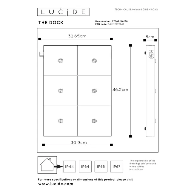 THE DOCK - Chargeur sans fil / Station de charge / Chargeur sans fil - Max. 6 lampes - Noir - 27889/06/30