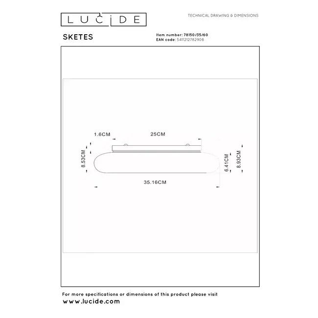 SKETES - Plafonnier - Ø 35,2 cm - LED Dim. - CCT - 1x18W 2700K/5000K - Transparent - 78150/35/60