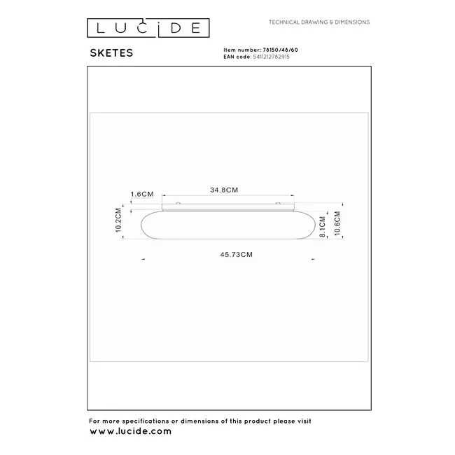 SKETES - Plafonnière - Ø 45,7 cm - LED Dimb. - CCT - 1x24W 2700K/4000K - Transparant - 78150/48/60