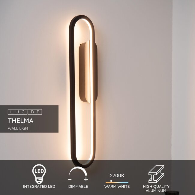 THELMA - Applique - LED Dimb. - 1x24W 2700K - Noir - 78200/22/30
