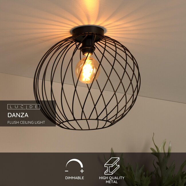 DANZA - Ceiling lamp - Ø 40 cm - 1xE27 - Black - 21128/40/30