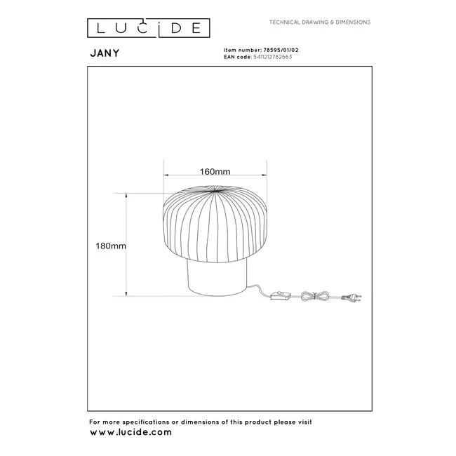 JANY - Lampe de table - Ø 16 cm - 1xE14 - Or mat / Laiton - 78595/01/02