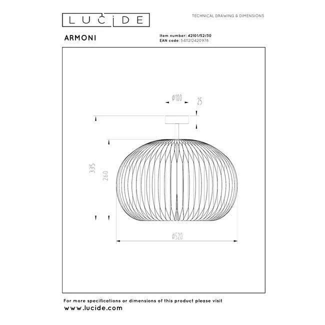 OTIS - Ceiling light - LED - 1x42W 3000K - Opal - 79198/42/61