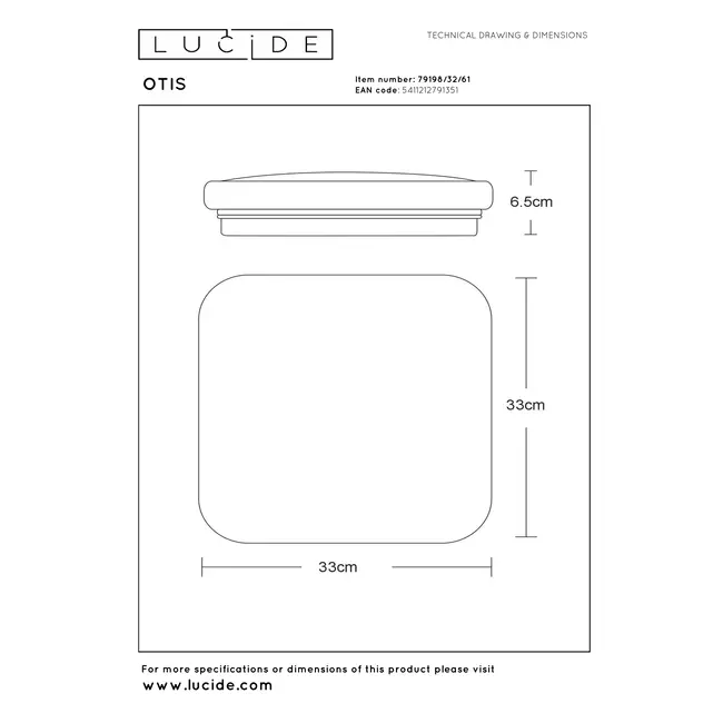OTIS - Ceiling light - LED - 1x32W 3000K - Opal - 79198/32/61