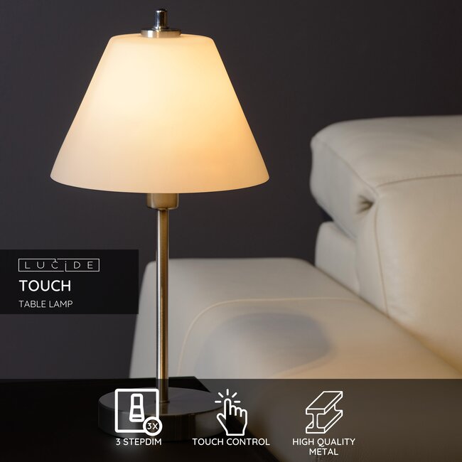 TOUCH - Table lamp - Ø 22 cm - 1xE14 - Matt chrome - 12561/21/12