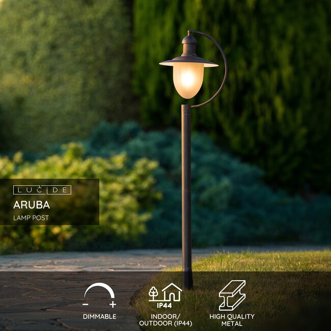 ARUBA - Lamp post - Ø 25 cm - 1xE27 - IP44 - Rust Brown - 11873/01/97