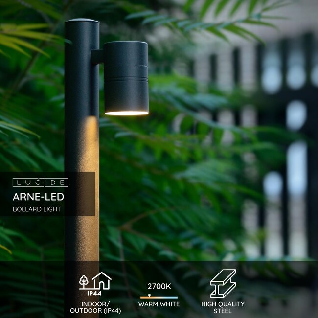 ARNE-LED - Pedestal lamp - Ø 6.3 cm - LED - GU10 - 1x5W 2700K - IP44 - Black - 14867/49/30