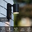 ARNE-LED IR - Wandspot / Wandlamp Binnen/Buiten - Ø 6,3 cm - LED - GU10 - 1x5W 2700K - IP44 - Beweging & dag/nacht sensor - Zwart - 14866/05/30