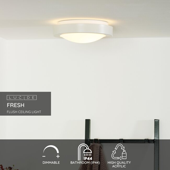 FRESH - Plafonnier de salle de bain - Ø 27 cm - 1xE27 - IP44 - Blanc - 79158/01/31