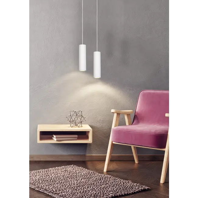 GIPSY - Hanglamp - Ø 7 cm - 1xGU10 - Wit - 35400/25/31