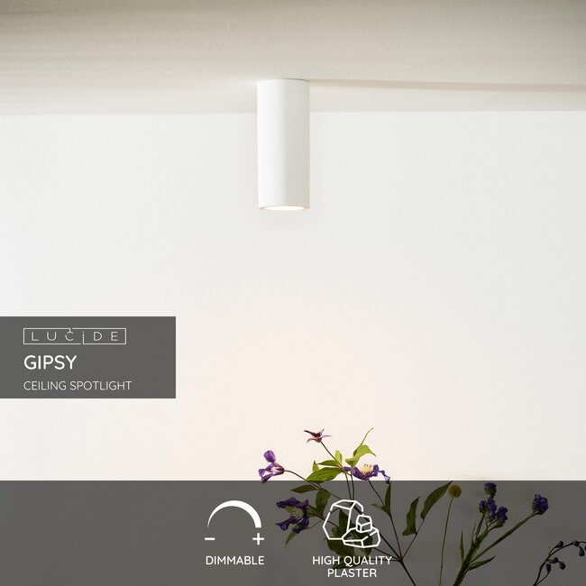 GIPSY - Spot de plafond - Ø 7 cm - 1xGU10 - Blanc - 35100/17/31