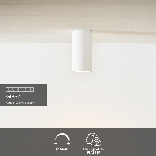 GIPSY - Spot de plafond - Ø 7 cm - 1xGU10 - Blanc - 35100/14/31