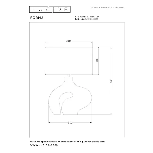 FORMA - Lampe de table - 1xE27 - Blanc - 34551/81/31