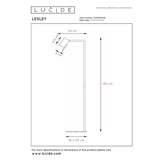 LESLEY - Floor reading lamp - 1xGU10 - Taupe - 03725/01/41