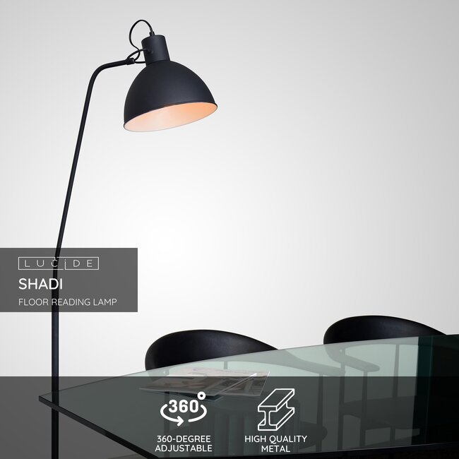 SHADI - Leeslamp - 1xE27 - Zwart - 03717/01/30