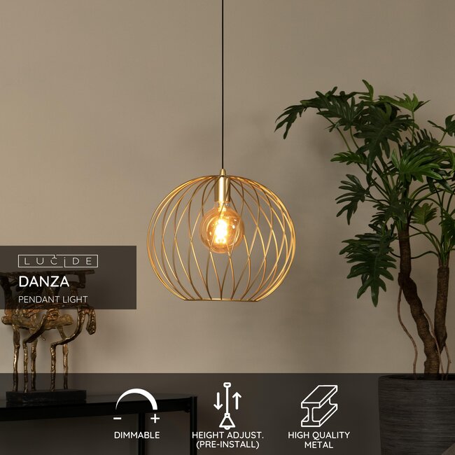 DANZA - Hanglamp - Ø 40 cm - 1xE27 - Mat Goud / Messing - 21428/40/02