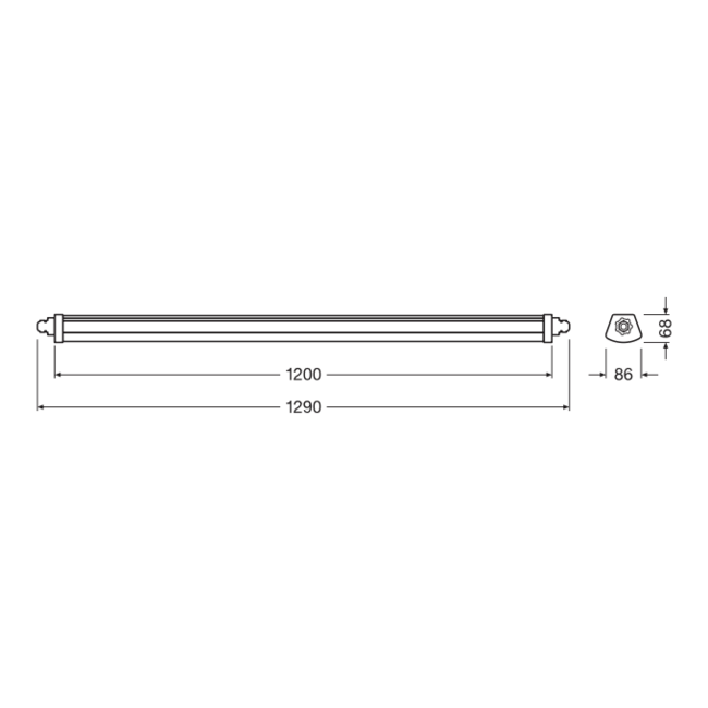 Luminaire LED étanche Ledvance 44W LED 120cm 4000K