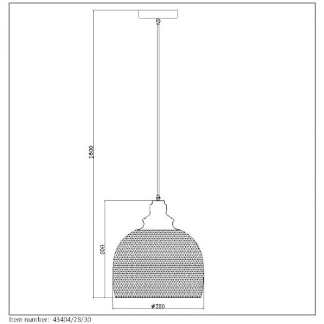 MESH - Hanglamp - Ø 28 cm - 1xE27 - Zwart - 43404/28/30 - OUTLET