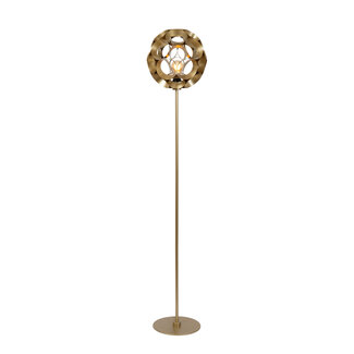 Lucide HANNELORE - Vloerlamp - Ø 30 cm - 1xE27 - Mat Goud / Messing - OUTLET