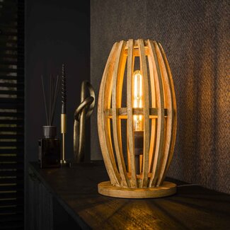 LioLights Tafellamp 1L orbit / Massief mango naturel