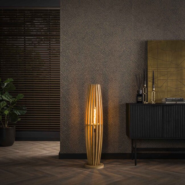 Floor lamp 1L orbit / Solid mango natural